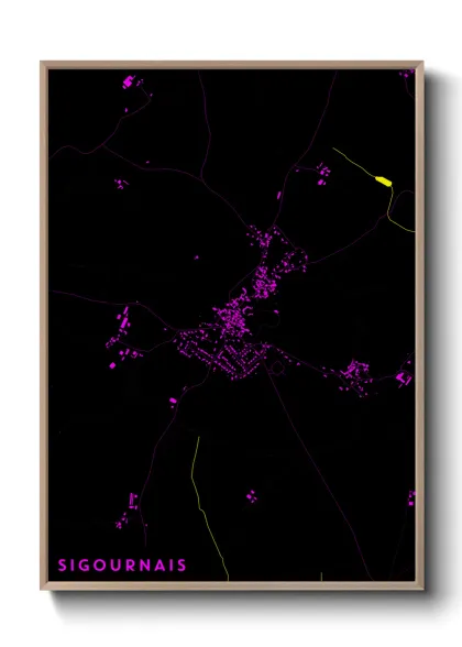 Une affiche de carte sur Sigournais