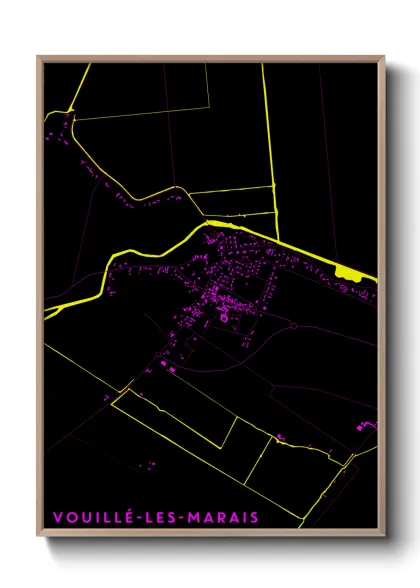 Une affiche de carte sur Vouillé-les-Marais