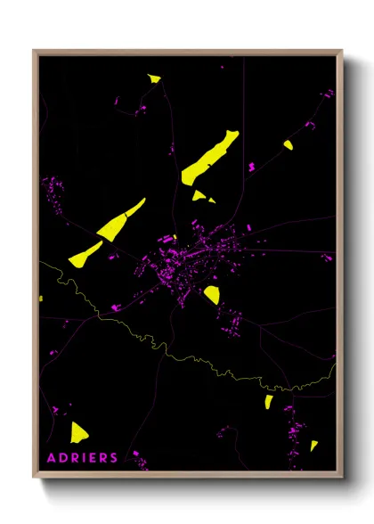 Une affiche de carte sur Adriers