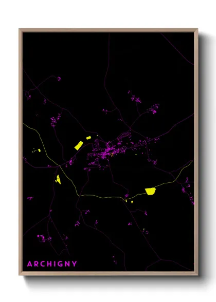 Une affiche de carte sur Archigny