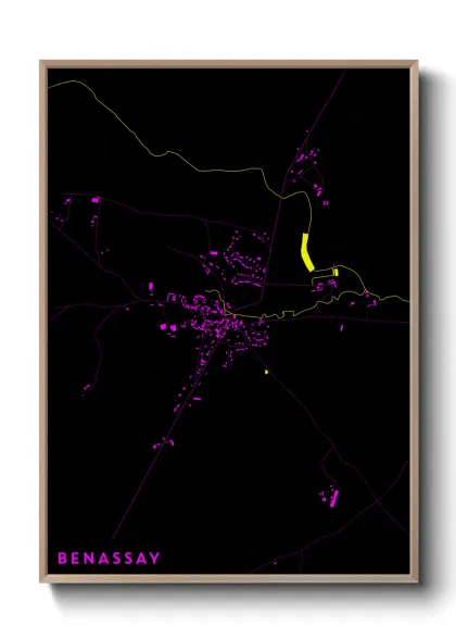 Une affiche de carte sur Benassay
