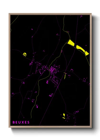 Une affiche de carte sur Beuxes