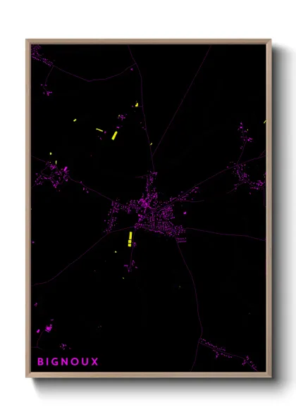 Une affiche de carte sur Bignoux