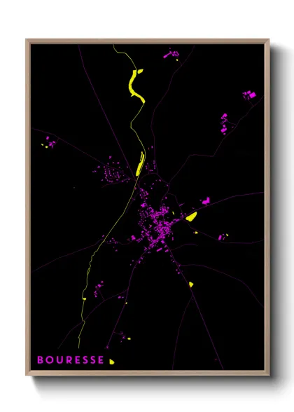 Une affiche de carte sur Bouresse