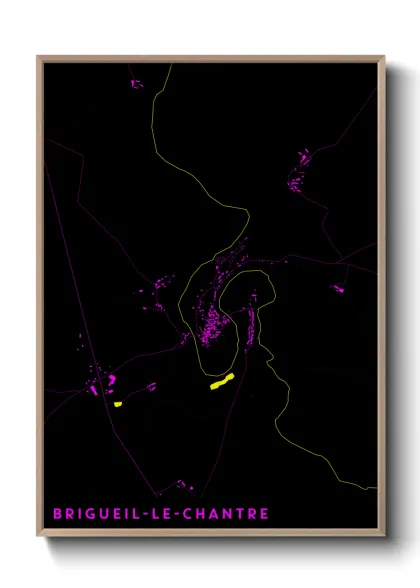 Une affiche de carte sur Brigueil-le-Chantre