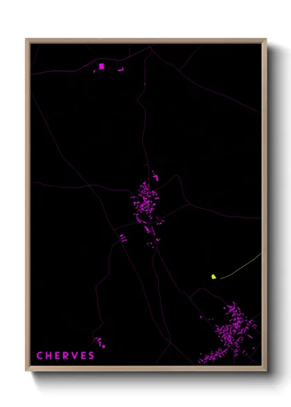 Une affiche de carte sur Cherves