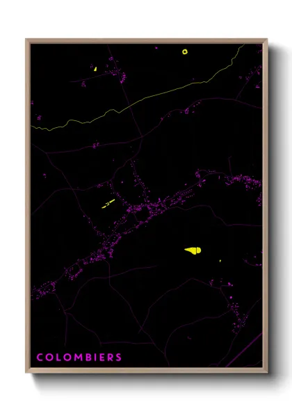 Une affiche de carte sur Colombiers