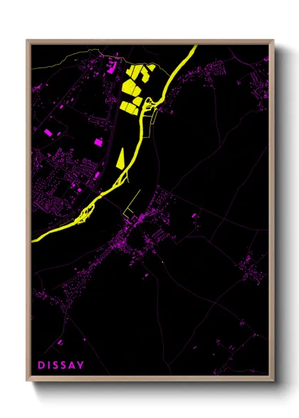 Une affiche de carte sur Dissay