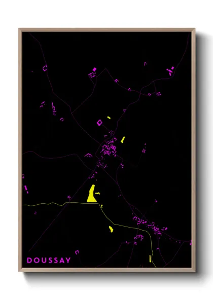 Une affiche de carte sur Doussay