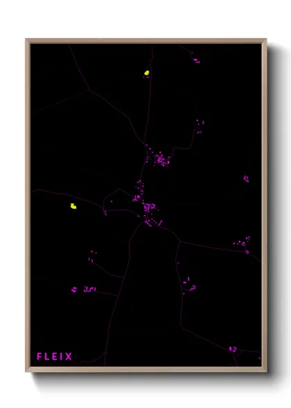 Une affiche de carte sur Fleix