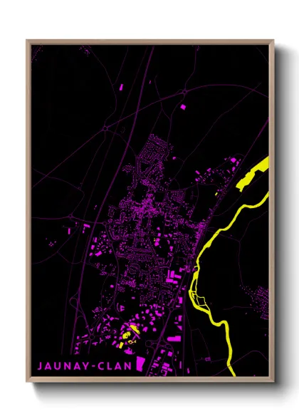 Une affiche de carte sur Jaunay-Clan
