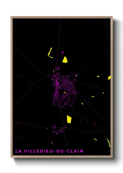 Une affiche de carte sur La Villedieu-du-Clain
