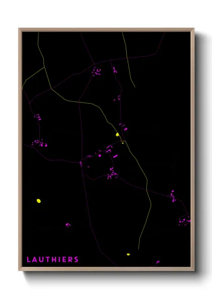 Une affiche de carte sur Lauthiers