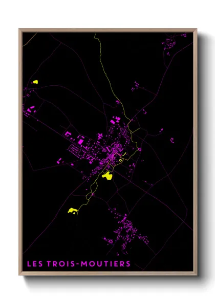 Une affiche de carte sur Les Trois-Moutiers