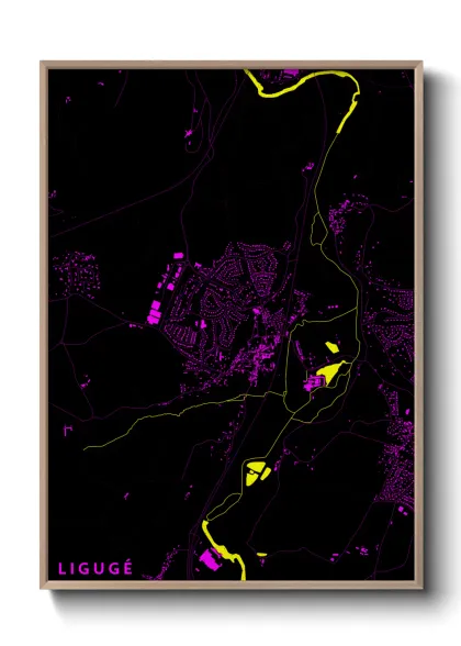 Une affiche de carte sur Ligugé