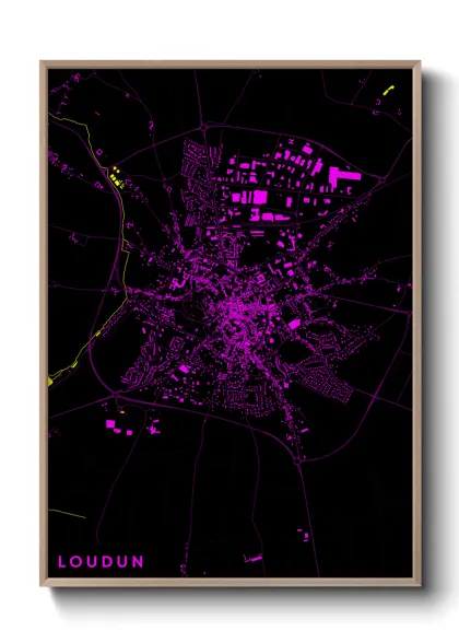 Une affiche de carte sur Loudun
