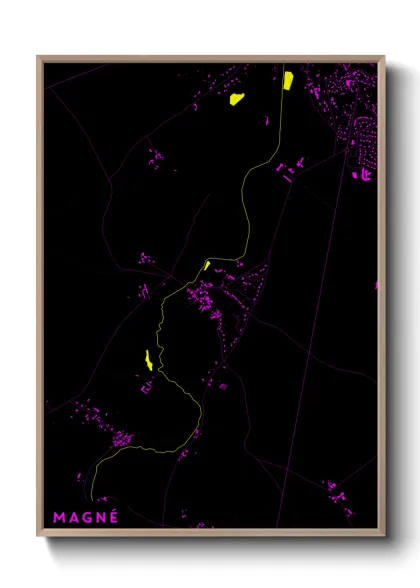 Une affiche de carte sur Magné