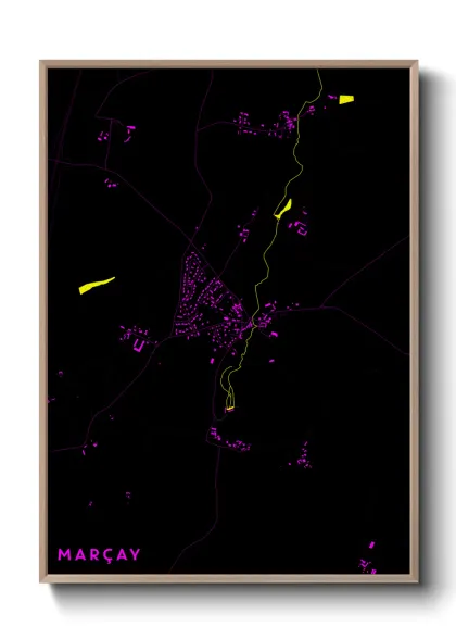 Une affiche de carte sur Marçay