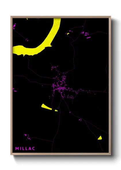Une affiche de carte sur Millac