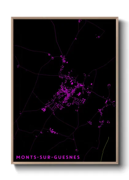 Une affiche de carte sur Monts-sur-Guesnes