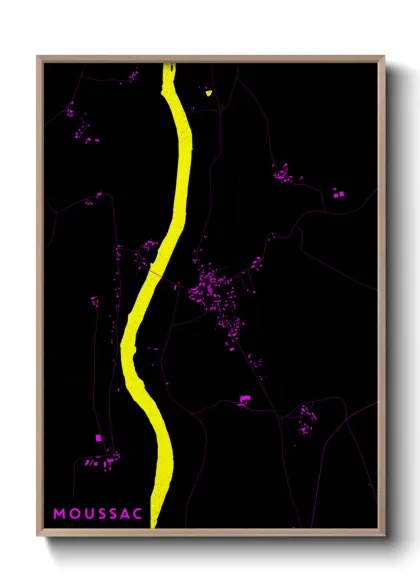 Une affiche de carte sur Moussac