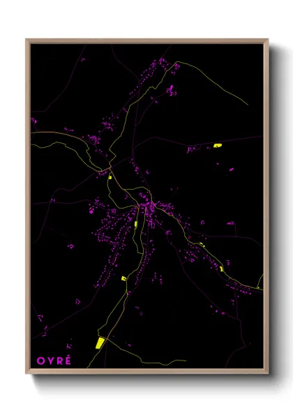 Une affiche de carte sur Oyré