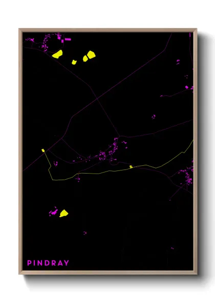 Une affiche de carte sur Pindray