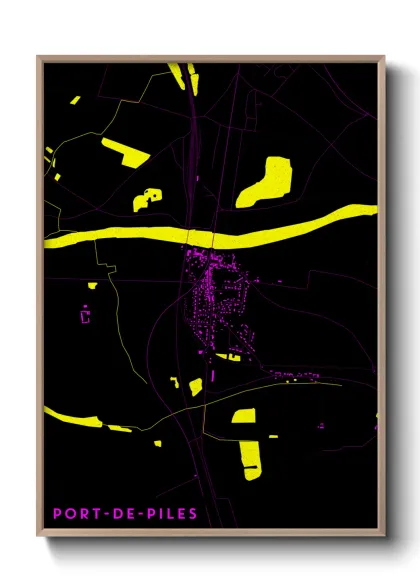 Une affiche de carte sur Port-de-Piles