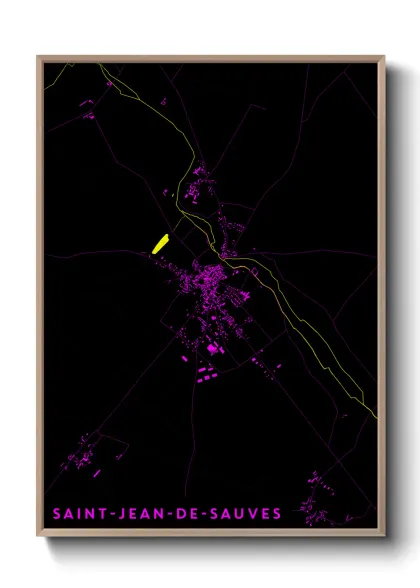 Une affiche de carte sur Saint-Jean-de-Sauves