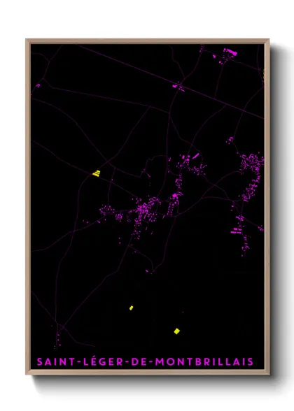 Une affiche de carte sur Saint-Léger-de-Montbrillais