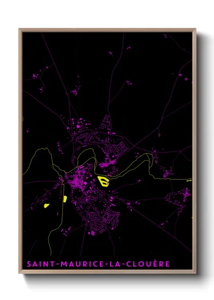 Une affiche de carte sur Saint-Maurice-la-Clouère