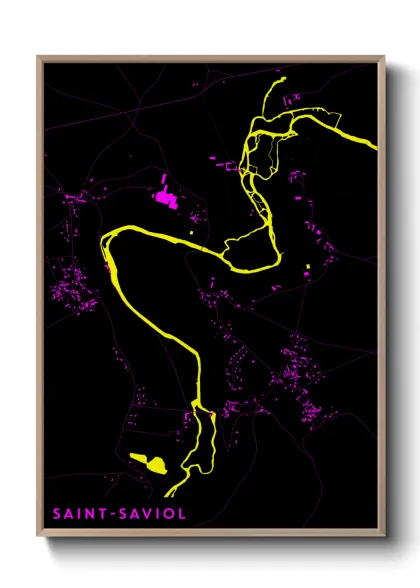 Une affiche de carte sur Saint-Saviol