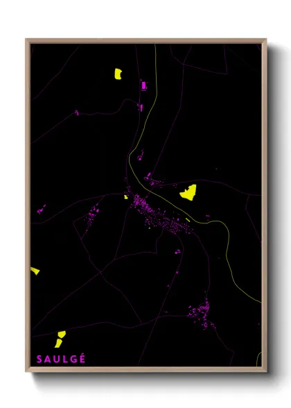 Une affiche de carte sur Saulgé