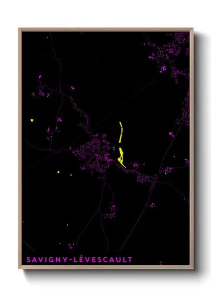 Une affiche de carte sur Savigny-Lévescault