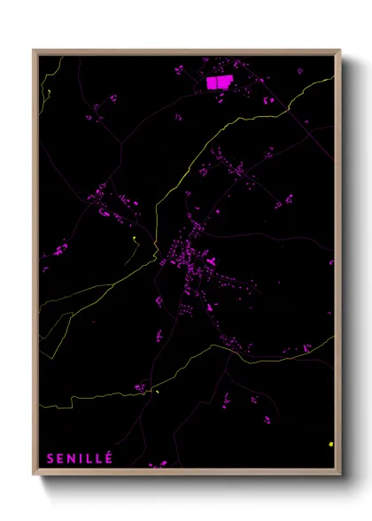 Une affiche de carte sur Senillé