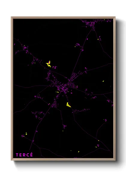 Une affiche de carte sur Tercé