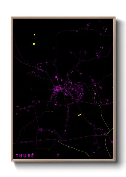 Une affiche de carte sur Thuré