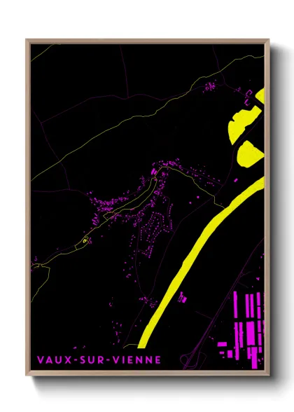 Une affiche de carte sur Vaux-sur-Vienne