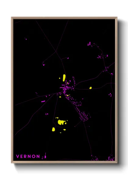 Une affiche de carte sur Vernon