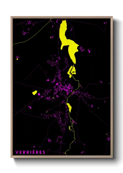 Une affiche de carte sur Verrières