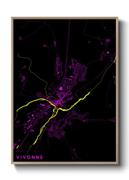 Une affiche de carte sur Vivonne