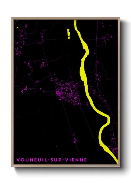 Une affiche de carte sur Vouneuil-sur-Vienne