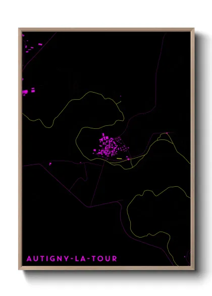 Une affiche de carte sur Autigny-la-Tour
