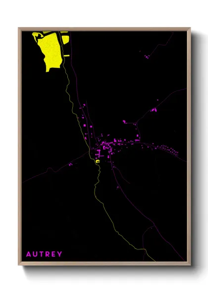 Une affiche de carte sur Autrey