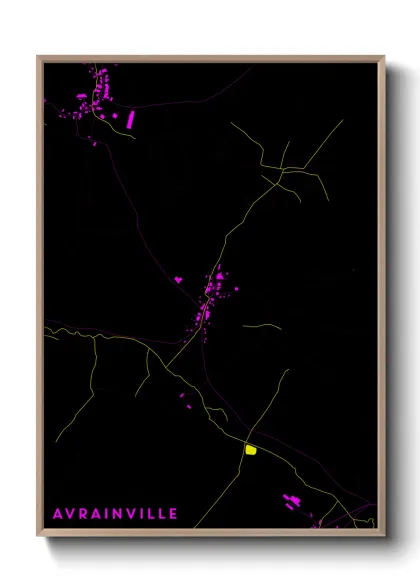 Une affiche de carte sur Avrainville