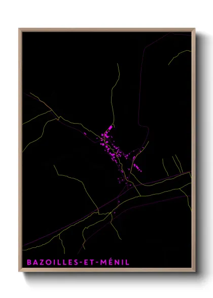 Une affiche de carte sur Bazoilles-et-Ménil