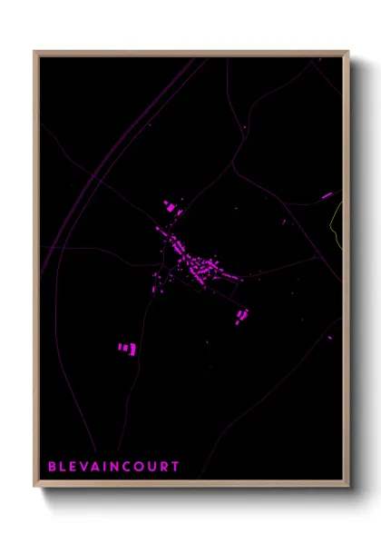 Une affiche de carte sur Blevaincourt