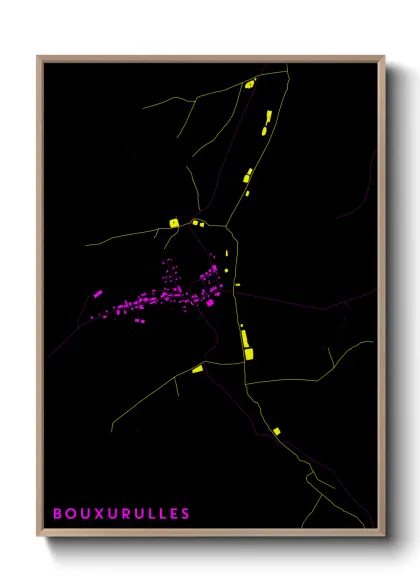 Une affiche de carte sur Bouxurulles