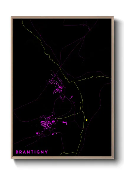 Une affiche de carte sur Brantigny