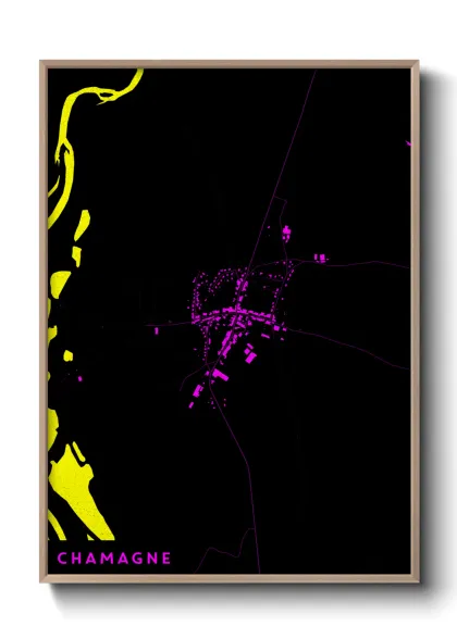 Une affiche de carte sur Chamagne